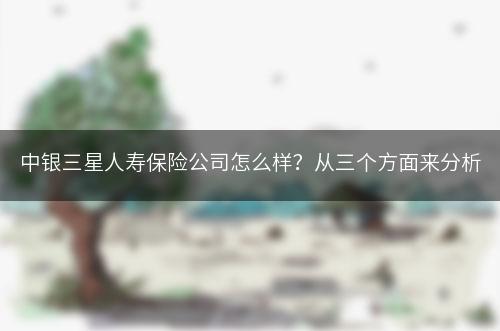 中银三星人寿保险公司怎么样？从三个方面来分析