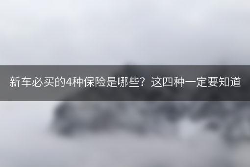 新车必买的4种保险是哪些？这四种一定要知道