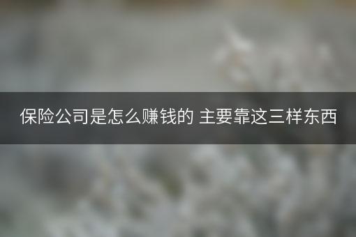 保险公司是怎么赚钱的 主要靠这三样东西