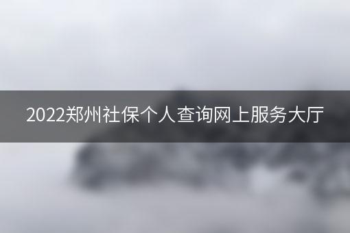 2022郑州社保个人查询网上服务大厅