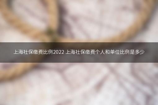 上海社保缴费比例2022 上海社保缴费个人和单位比例是多少